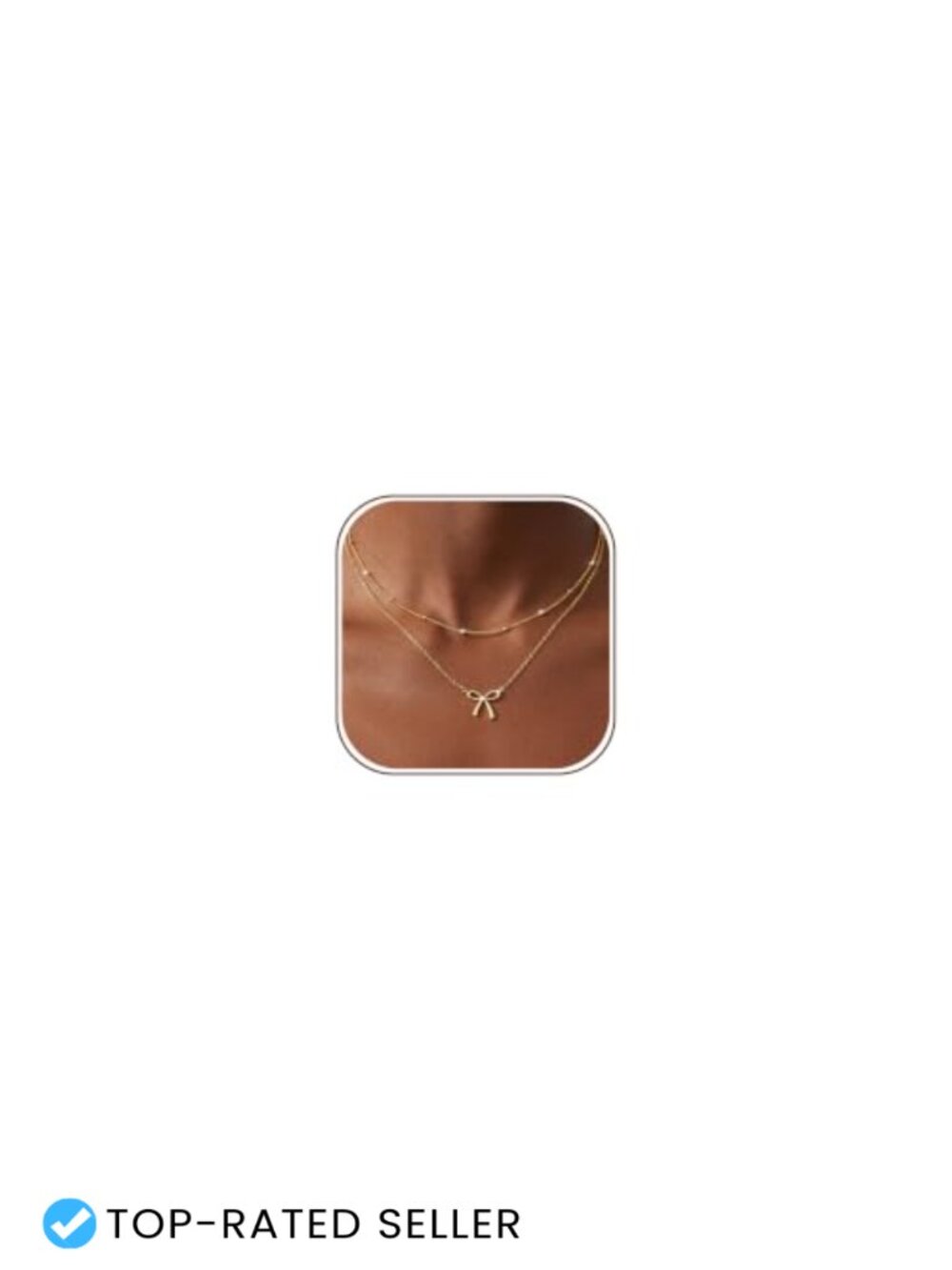 14K Gold-Plated Layered Bow Necklace Set for Women Dainty Choker
